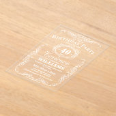 Trendy White Typografy Adult Birthday Party Acryleinladungen (Ablage )