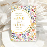 Trendy Wildblume Garden Wedding Save the Date Ankündigungspostkarte<br><div class="desc">Beeindrucken Sie Ihre Gäste mit dieser klassischen Save the Date Karte. Das fröhliche Design besticht durch farbenfrohe Aquarellfarben, die mit üppigem Grün vermischt werden. Verwenden Sie die Textfelder, um die Karte mit Ihren eigenen Texten und Details zu personalisieren. Die Hintergrundfarbe der Einladung ist Set zu Weiß, aber fühlen Sie sich...</div>