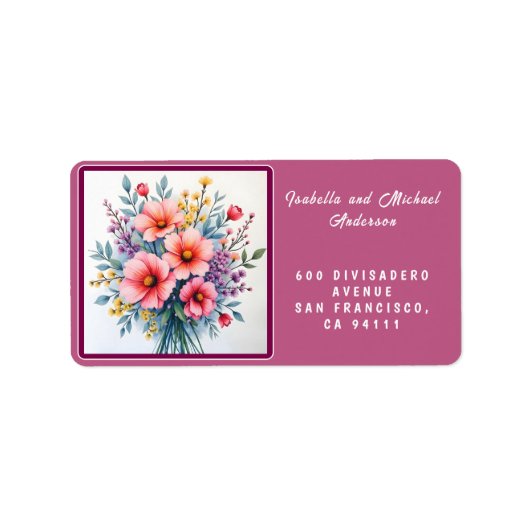 Trendy Wildflowers Beautiful Luxury Collection Adressaufkleber (Vorne)