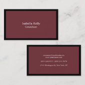 Trendy Wine Red Black Color Schlicht Einzigartig S Visitenkarte (Vorne/Hinten)