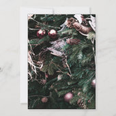 Trendy Winter Christmas Tree Gold Border Wedding Einladung (Rückseite)