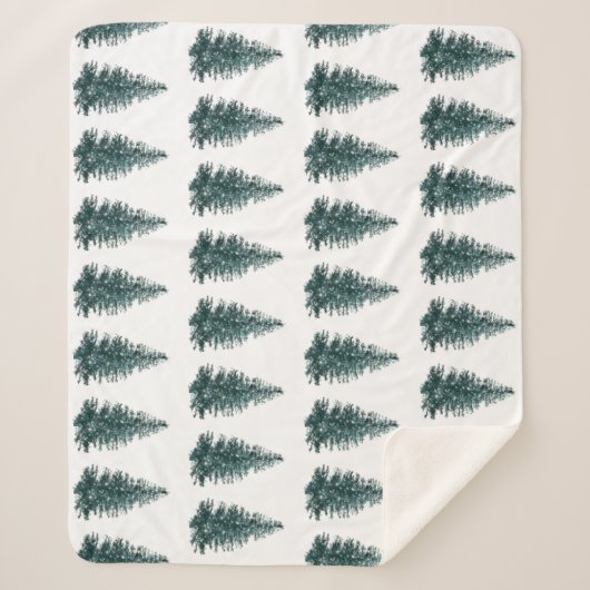Trendy Winter Christmas Tree Pattern Sherpadecke (Vorderseite)