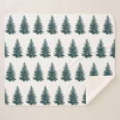 Trendy Winter Christmas Tree Pattern Sherpadecke (Vorderseite (Horizontal))
