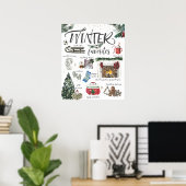 Trendy Winter Favorites | Aquarellbilder Poster (Heimbüro)