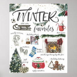 Trendy Winter Favorites | Aquarellbilder Poster