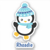 Trendy Winter Pinguin Sticker (Vorderseite)
