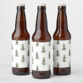 Trendy Winter | Weihnachtsbaummuster Bierflaschenetikett (Flaschen)