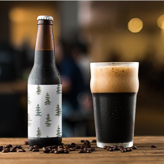 Trendy Winter | Weihnachtsbaummuster Bierflaschenetikett