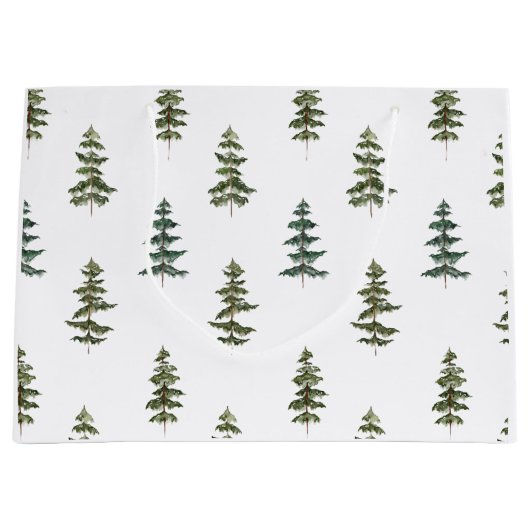 Trendy Winter | Weihnachtsbaummuster Große Geschenktüte (Vorderseite)