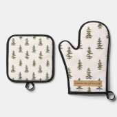 Trendy Winter | Weihnachtsbaummuster Ofenhandschuh & Topflappen-Set (Vorderseite)