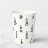 Trendy Winter | Weihnachtsbaummuster Pappbecher (Vorderseite)