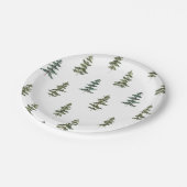 Trendy Winter | Weihnachtsbaummuster Pappteller (Schrägansicht)