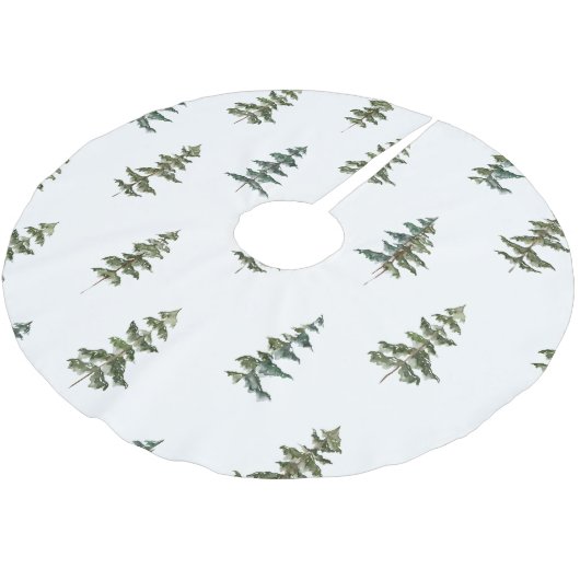 Trendy Winter | Weihnachtsbaummuster Polyester Weihnachtsbaumdecke (Schrägansicht)