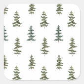 Trendy Winter | Weihnachtsbaummuster Quadratischer Aufkleber (Vorderseite)