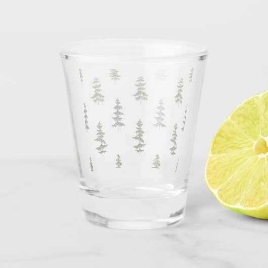 Trendy Winter | Weihnachtsbaummuster Schnapsglas (Rückseite)