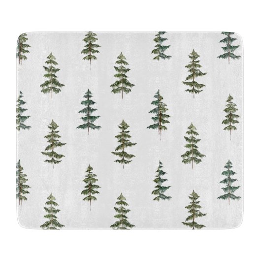 Trendy Winter | Weihnachtsbaummuster Schneidebrett (Vorderseite)