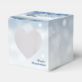 Trendy Wintry Winter Wonderland Herz Geschenkschachtel