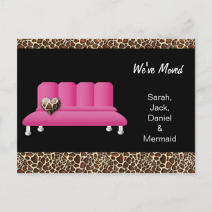 trendy wir haben Postkarte verschoben