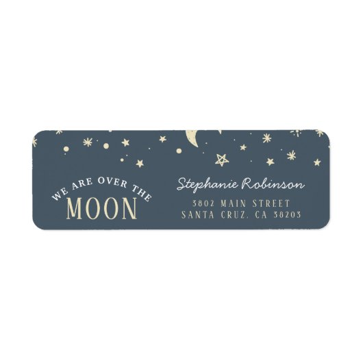 Trendy Wir sind über dem Mond Typografie Baby Dusc (Vorne)