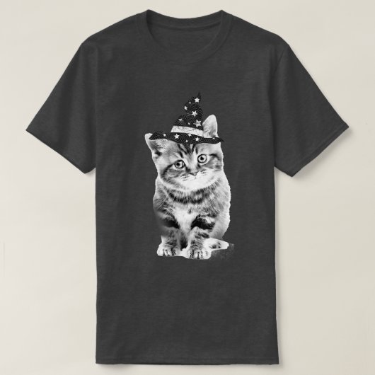 Trendy Witch Kitten Halloween Animals T-Shirt (Design vorne)