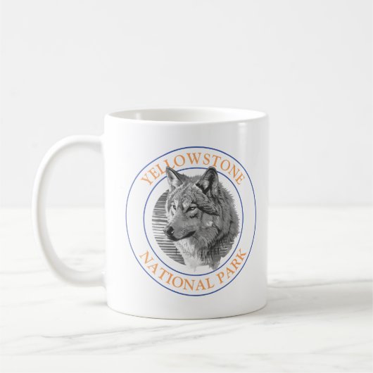 Trendy Wolf Art 4 Yellowstone Nationalparkzirkel Kaffeetasse (Links)