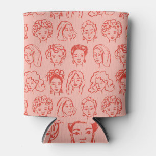 Trendy Woman Face Hand Drawn Dosenkühler