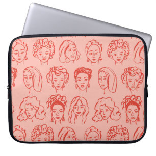 Trendy Woman Face Hand Drawn Laptopschutzhülle