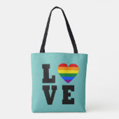 Trendy Womens Stacks Liebe Rainbow Lässig Tasche (Rückseite)