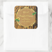 Trendy Wood Grain Rustic Tree Bark Product Labels Quadratischer Aufkleber (Tasche)