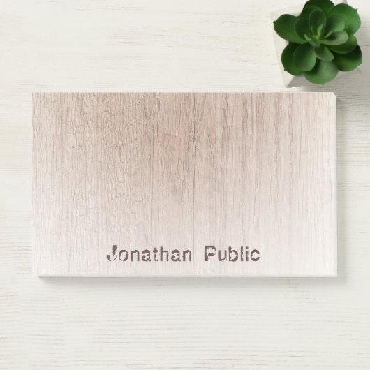 Trendy Wood look Distressed Text Elegant Template Post-it Klebezettel (Büro)