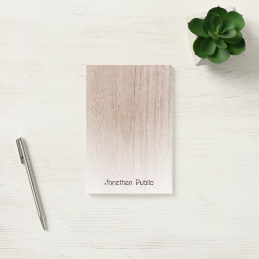 Trendy Wood Look Template Distressed Text Elegant Post-it Klebezettel (Büro)