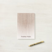 Trendy Wood Look Template Distressed Text Elegant Post-it Klebezettel (Auf Schreibtisch)