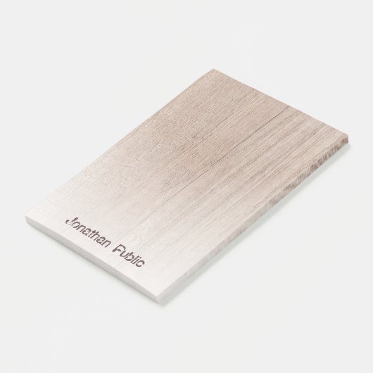 Trendy Wood Look Template Distressed Text Elegant Post-it Klebezettel (angewinkelt)