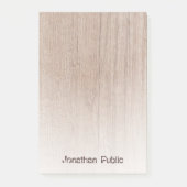 Trendy Wood Look Template Distressed Text Elegant Post-it Klebezettel (Vorderseite)