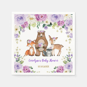 Trendy Woodland Baby Forest Animals Geburtstag Serviette