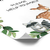 Trendy Woodland Moderne Getränke Babydusche Zeiche Poster (Ecke)