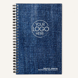 Trendy Worin Blue Denim Modern Logo Notizblock