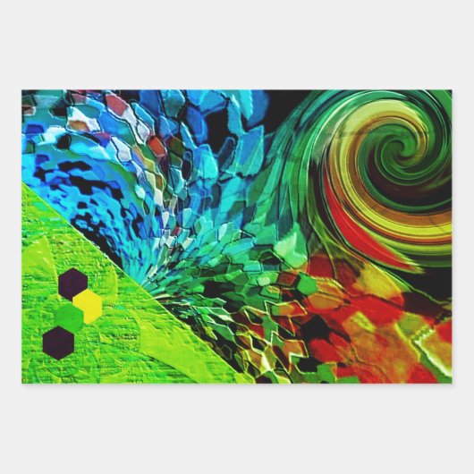 "Trendy Wrapping Paper Flat Sheet Set 3 Geschenkpapier Set (Vorderseite 2)