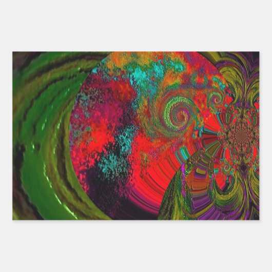 "Trendy Wrapping Paper Flat Sheet Set 3 Geschenkpapier Set (Vorderseite 3)