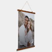 Trendy Wreath Couple Initials Foto Wall Tapestes Wandteppich Mit Holzrahmen (Gewinkelt)