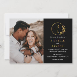 Trendy Wreath Editable Color Foto Wedding Einladung