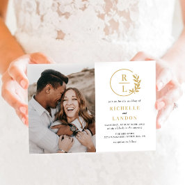 Trendy Wreath Editable Color Foto Wedding Einladung