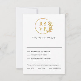 Trendy Wreath EDITABLE COLOR Wedding RSVP Card Einladung