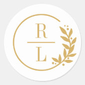 Trendy Wreath Editable Color Wedding Stickers (Vorderseite)