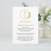 Trendy Wreath EDITABLE FARBE Wedding Details Card Einladung (Stehend Vorderseite)