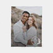 Trendy Wreath Monogram Editable Color Blanket Fleecedecke (Vorderseite)