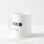 Trendy XOXO Pickleball Hugs & Kisses Kaffeetasse (Vorderseite Links)