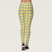 Trendy Yellow and Gray Heart Pattern Leggings (Rückseite)