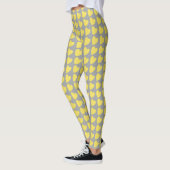 Trendy Yellow and Gray Heart Pattern Leggings (Links)