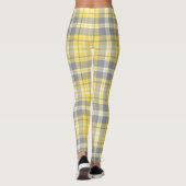 Trendy Yellow and Gray Madras Plaid Leggings (Rückseite)